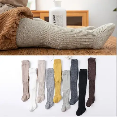 Новые вертикальные леггинсы с двойными иглами карамельных цветов для малышей