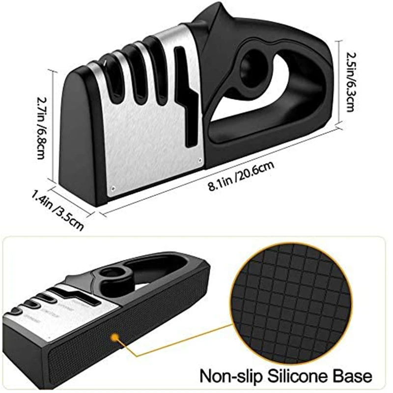 4-ступенчатая точилка для кухонных ножей профессиональный точильный камень