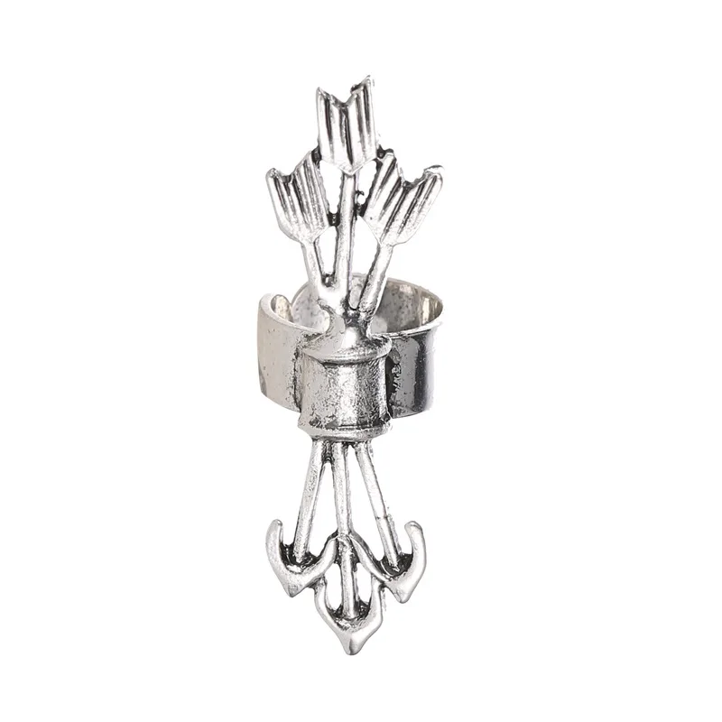 Новые модные серьги манжеты с перьями и стрелками пара сережек серебряного цвета