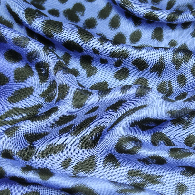 Специальная ткань из чистого шелка шелковая марлевая QiLi с леопардовым принтом