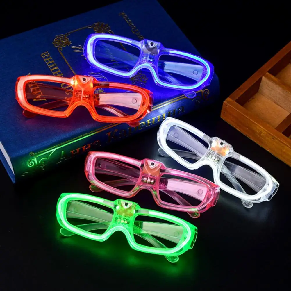 

1 Pair Creative Square Flashing Glasses Unisex Slotted LED Glowing Glasses Goggles Eyewear for Party Halloween Props Supplies