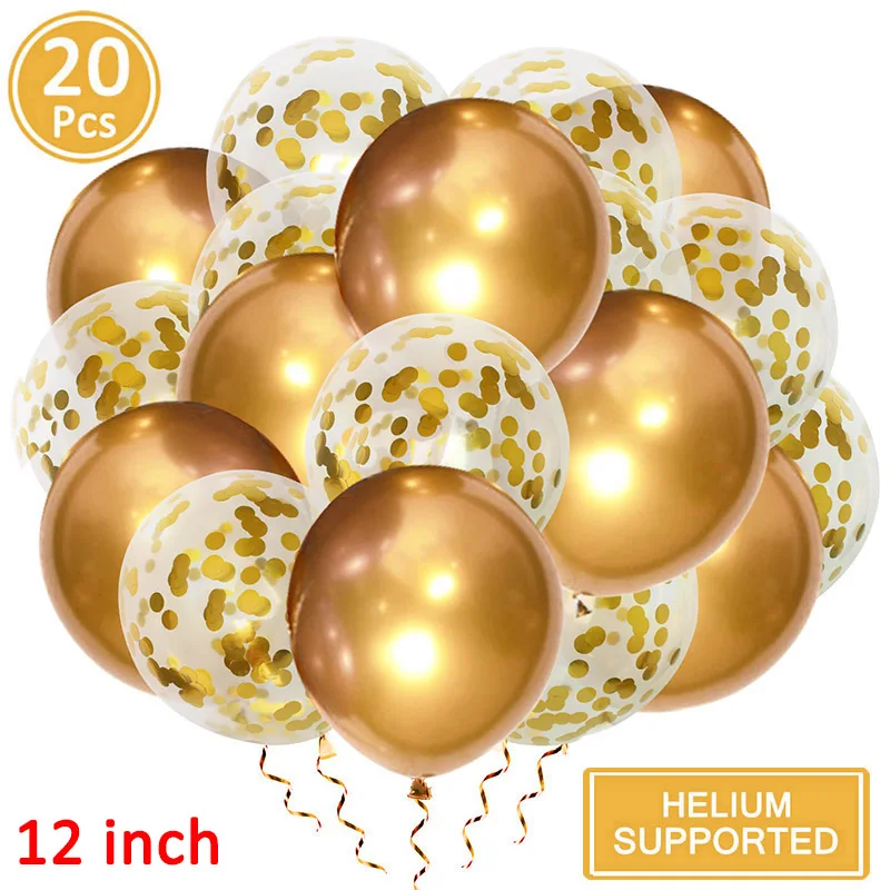 gold Metallic 20 шт конфетти латексные воздушные шары веселые рождественские украшения для домашнего стола на открытом воздухе счастливые Новогодние украшения дерево - Цвет: gold Metallic