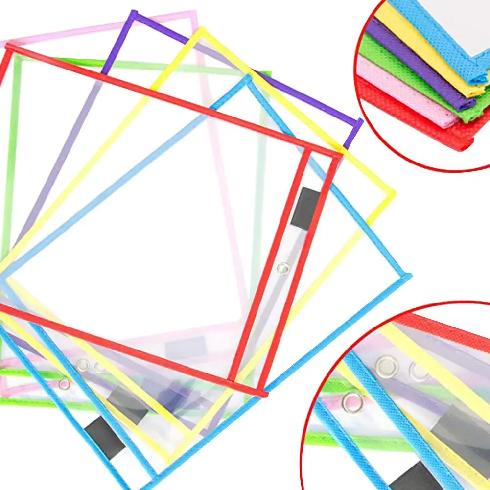 Дети прозрачного записи и протрите карманы многоразовые со стирающейся от