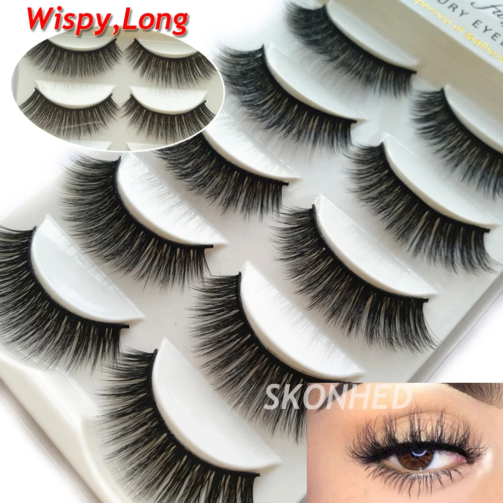 5 пар 3D накладные ресницы из искусственной норки тонкие пушистые многослойные