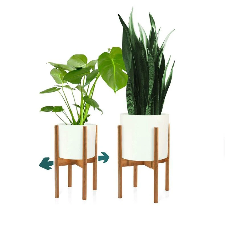 

Newly Adjustable Plant Stand Modern Wood Indoor Plant Stand Bamboo Flower Pot Holder Fits Home Plant Decoration TE889