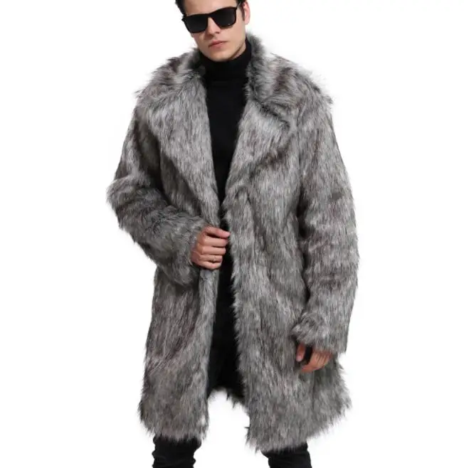 Осенняя куртка из искусственной норки Мужская зимняя утепленная меховая кожаная