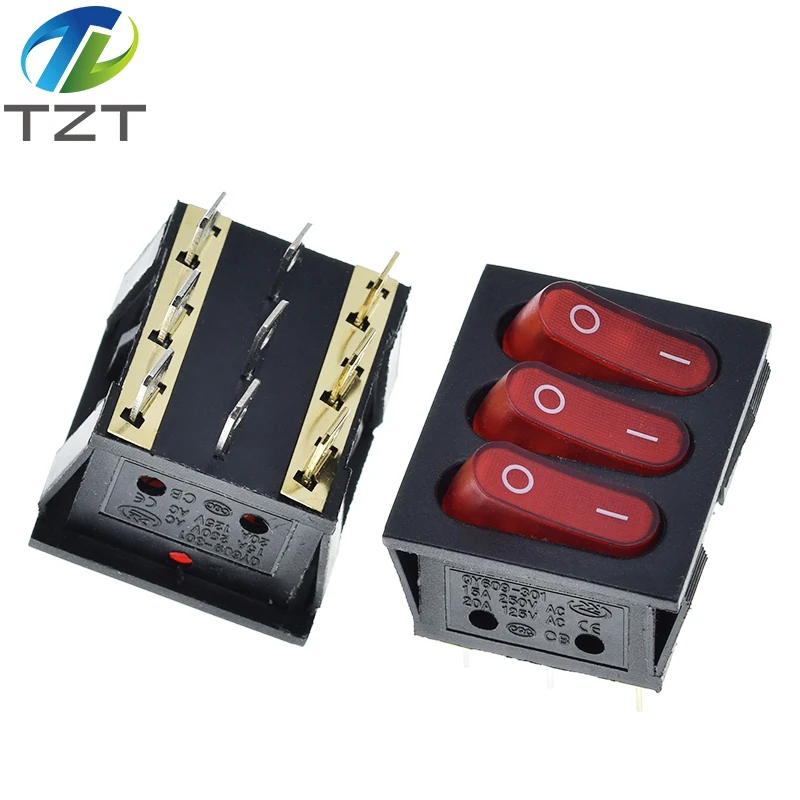 1 шт. ВКЛ-ВЫКЛ KCD3 9Pin красный 16A/250V AC светильник лодка автомобиля кулисный