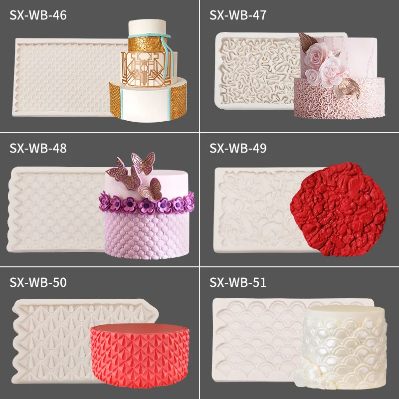 С кружевным краем Русалка рыбьей чешуи силиконовые формы DIY Fondant (сахарная)