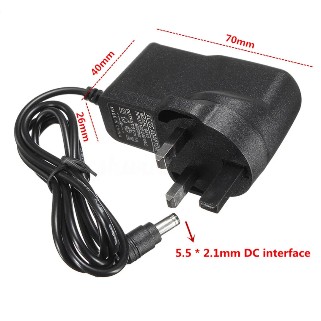 100-240V AC to DC Adapter 9V 1A Power Adaptor Charger Fit For Argos Bush Portable DVD Player | Электроника