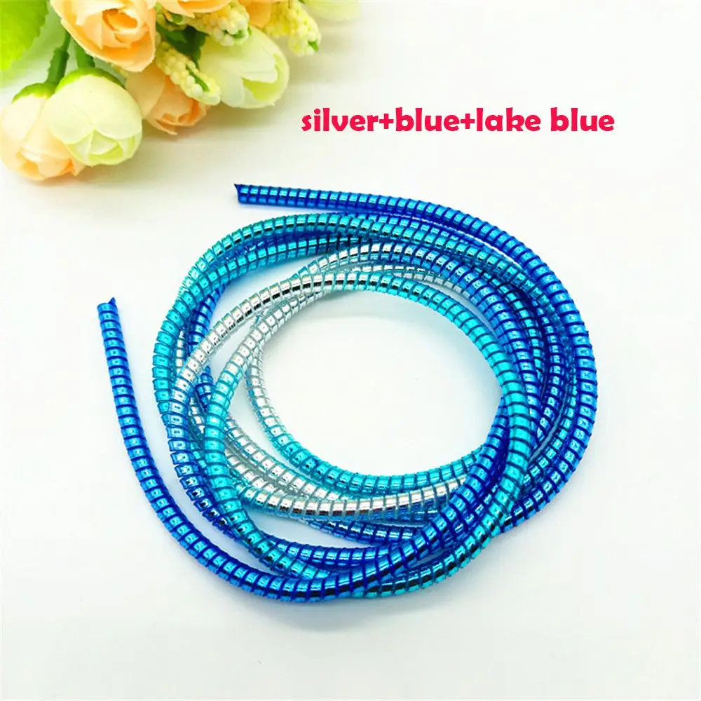 D 5pcs Gradient Color Cable Protector 1.4m Data Line Case Rope Protection Spring Cable Organizer Earphone Storage Holder Desk Set - Цвет: D