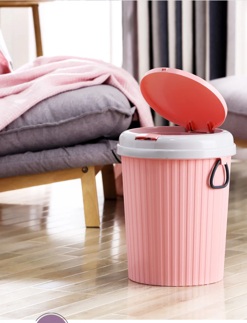 

Round Plastic Waste Bin Living Room Creative Waterproof Simple Waste Bin Kitchen Toilet Cubo Reciclaje Household Products DG50WB