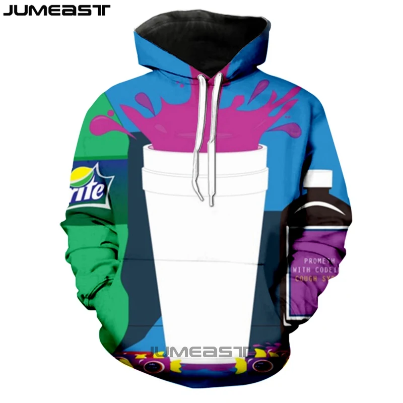 

Jumeast, мужские и женские 3D свитшоты, фиолетовое пальто оверсайз, уличная одежда, Повседневный пуловер в стиле Харадзюку, модные весенне-осенн...