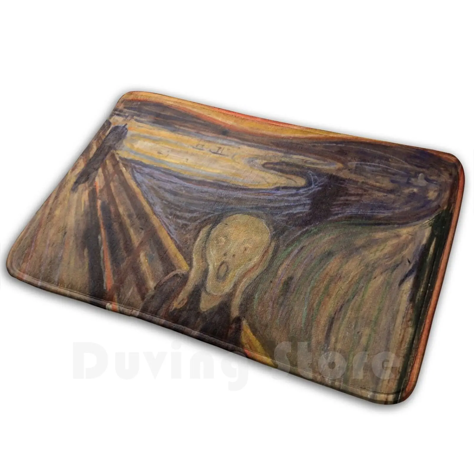 

Коврик с изображением монча, коврик, мягкий оранжевый коврик с изображением абстрактного крика, безумия, 19-го века, современное искусство