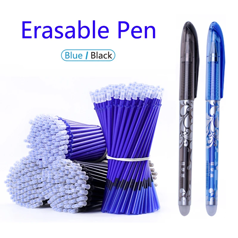 

Blue Black Ink Gel Pen Erasable Refill Rod Erasable Pen Washable Handle School Writing Stationery Gel Ink Pen 0.5mm ink