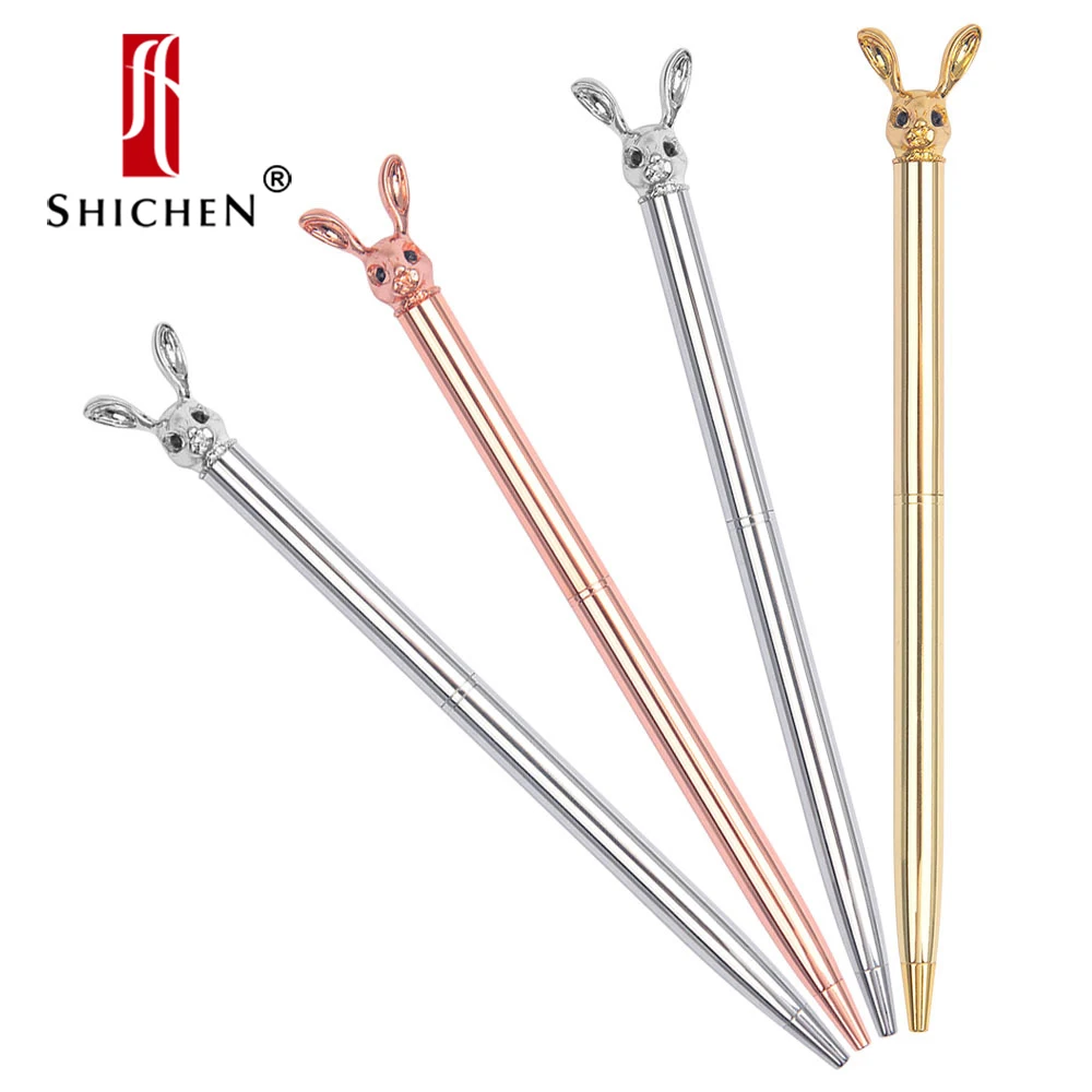 

Шариковая ручка Shichen с милым маленьким Кроликом, ручка с животными, металлический подарок, изысканная шариковая ручка с маленьким Кроликом, ...