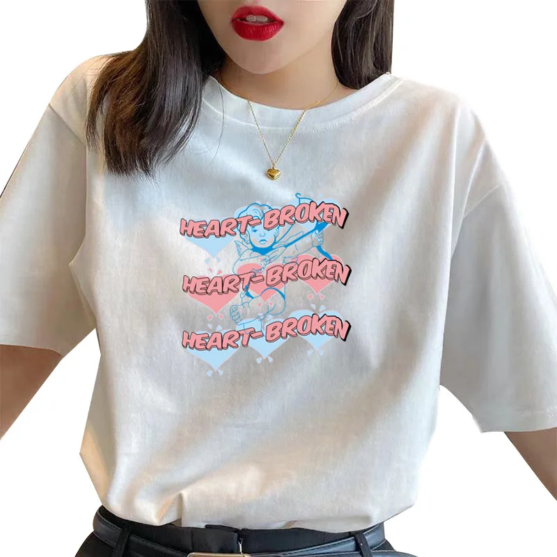 

2021 fashion short-sleeved T-shirt women's short Korean style top with high waist pants trendy ins niche summer clothing