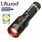 Светодиодный фонарик XM-L T6, фонарь с аккумулятором 18650, масштабируемый, высокое качество, Usb, перезаряжаемый водонепроницаемый фонарь для кемпинга, светильник