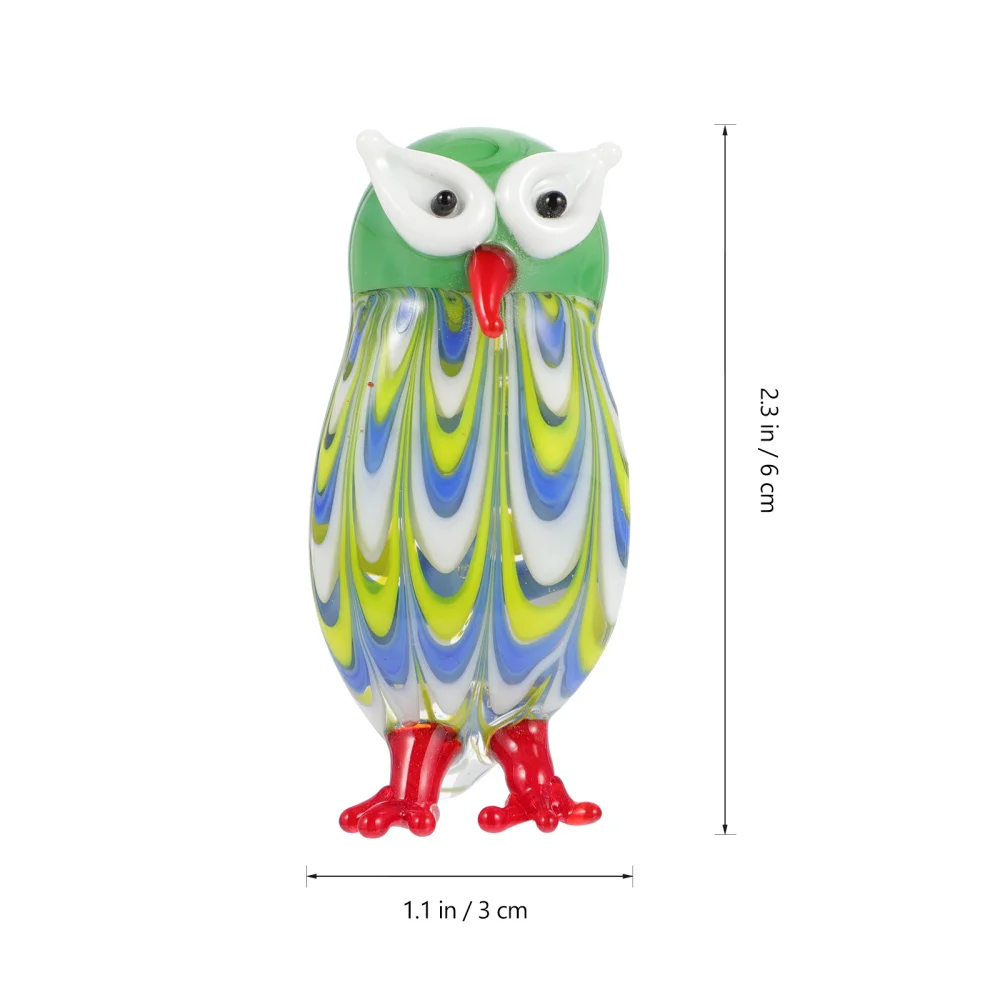 

1pc Stylish Owl Animal Figurine Durable Glass Owl Adornment for Home Decoration