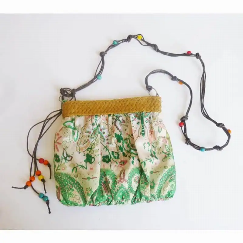 Модная дешевая богемная соломенная сумка плетеная Женская сумочка карамельных