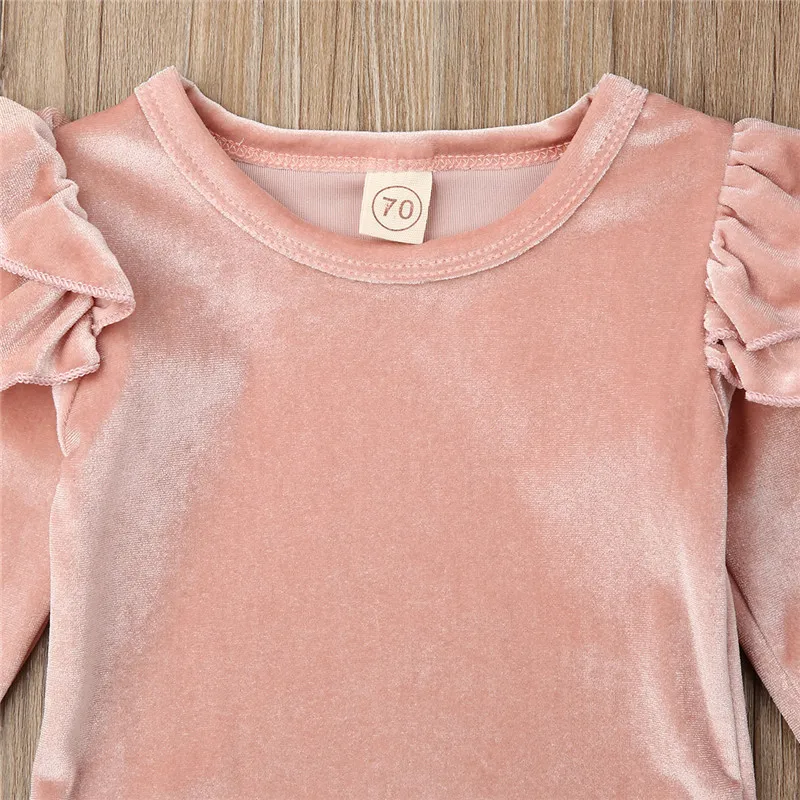 Комбинезоны с длинным рукавом для новорожденных девочек 0-18 месяцев бархатная