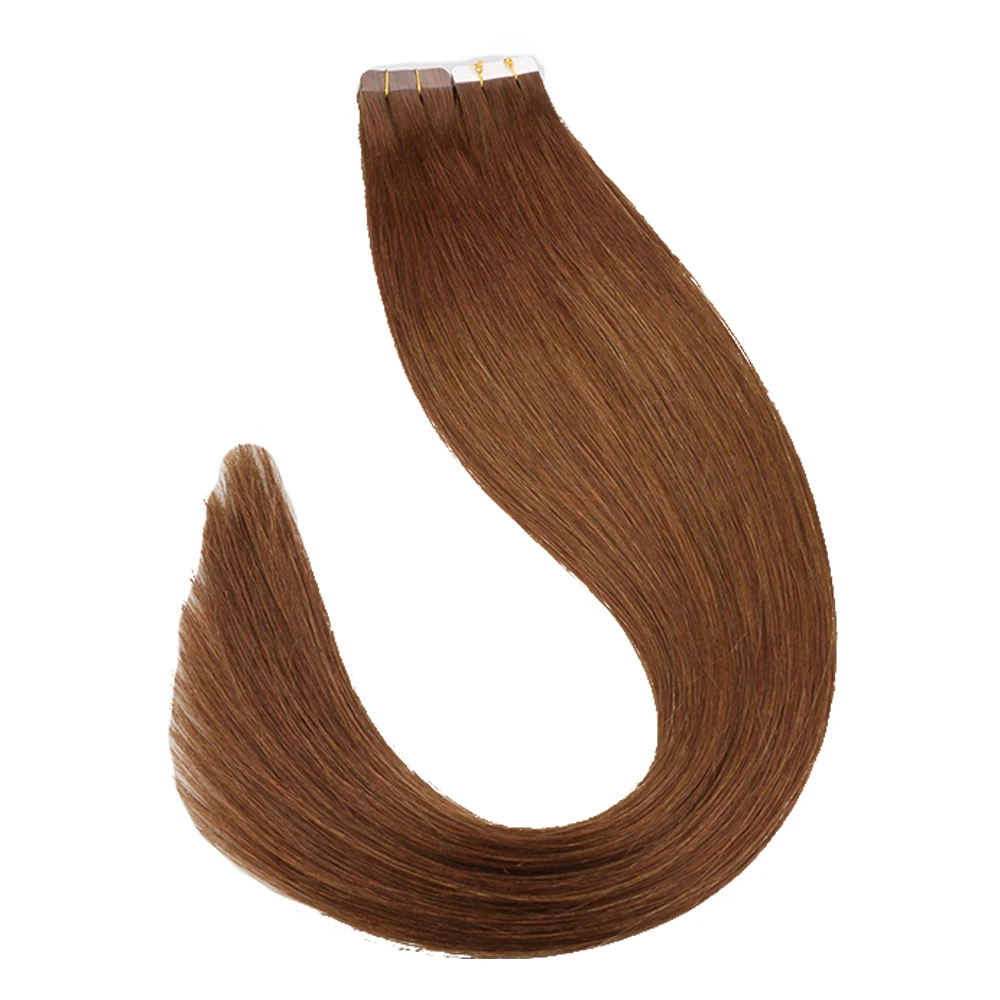Toysww лента для наращивания человеческих волос Прямые 4 # коричневая 40 шт. Remy