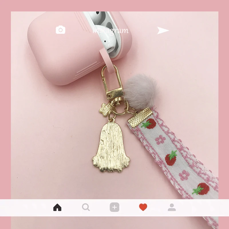 Милый розовый защитный чехол для AirPods силиконовый мягкий наушников с мультяшным