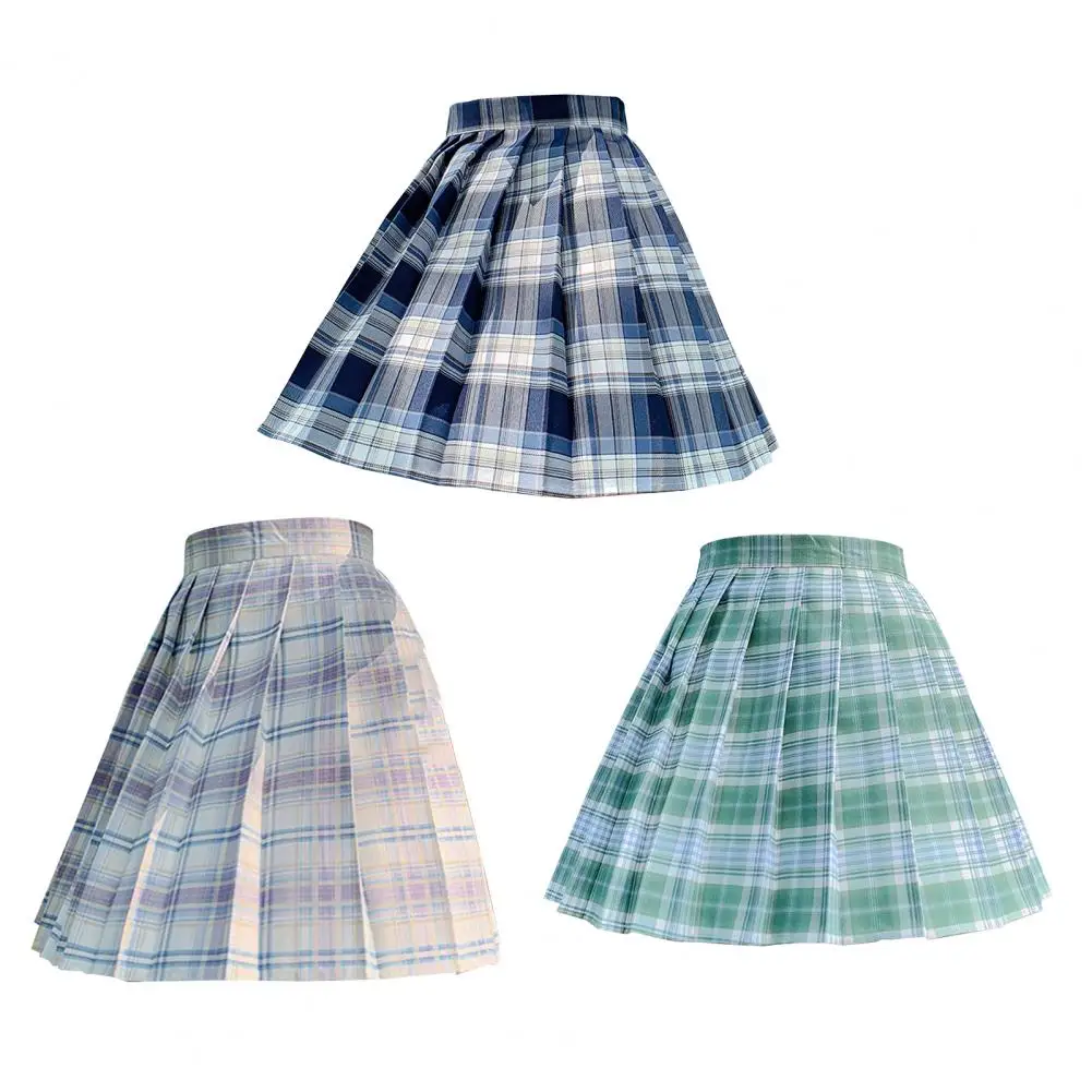 

Pleated Skirt High Waist Anti-wrinkle Japanese Style Unique A-line Short Skirt School Uniform for Women