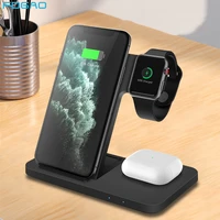 fdgao 15w wireless charger stand 3 in 1 qi fast charging dock station for iphone 13 12 11 xs xr x 8 apple watch 6 se airpods pro