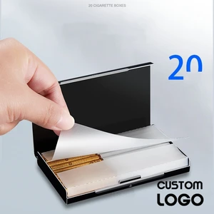 Laser Engraved LOGO Cigarette Case Personality Metal Men Smoking GIft Tobacco Case Box Cigaret Capacity Storage Container Case 10 item image