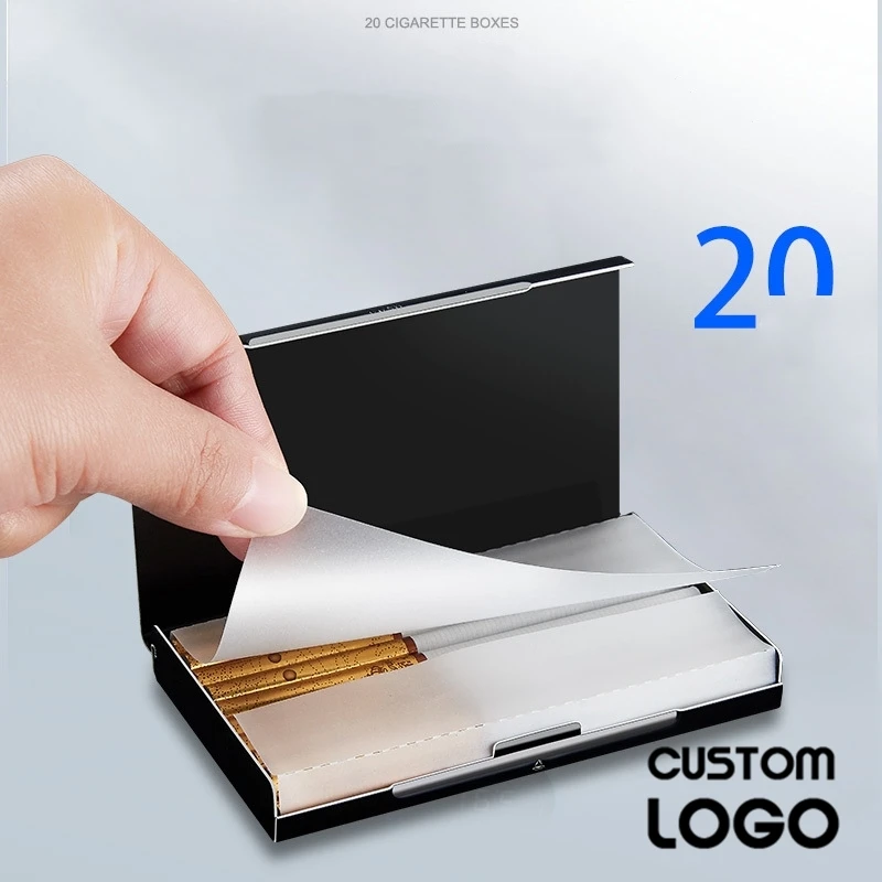 Чехол для сигарет с лазерной гравировкой логотипа персональный металлический