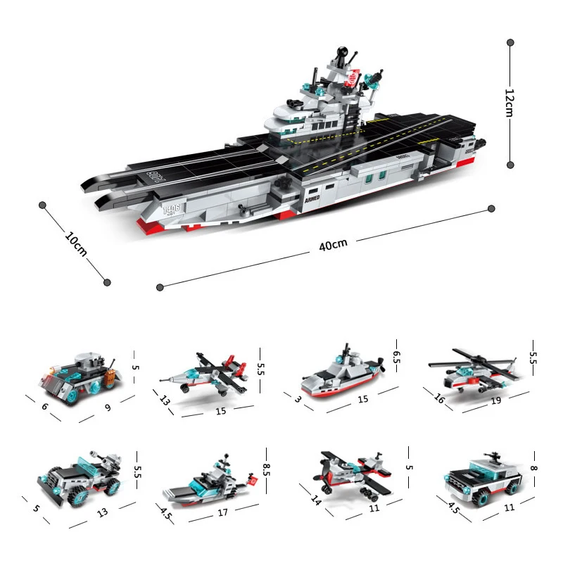 

Enlighten Aircraft carrier Series Warships Model Building Blocks Kit Bricks Educational Toys Compatible Christmas Gifts for kid