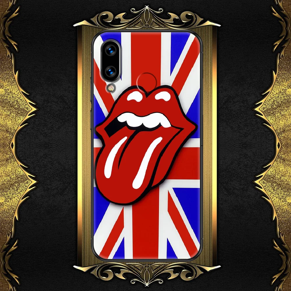 

Tongue The Band Rolling-compatible-Stone Phone case For Huawei Honor 6 7 8 9 10 10i 20 A C X Lite Pro Play black soft hoesjes 3D