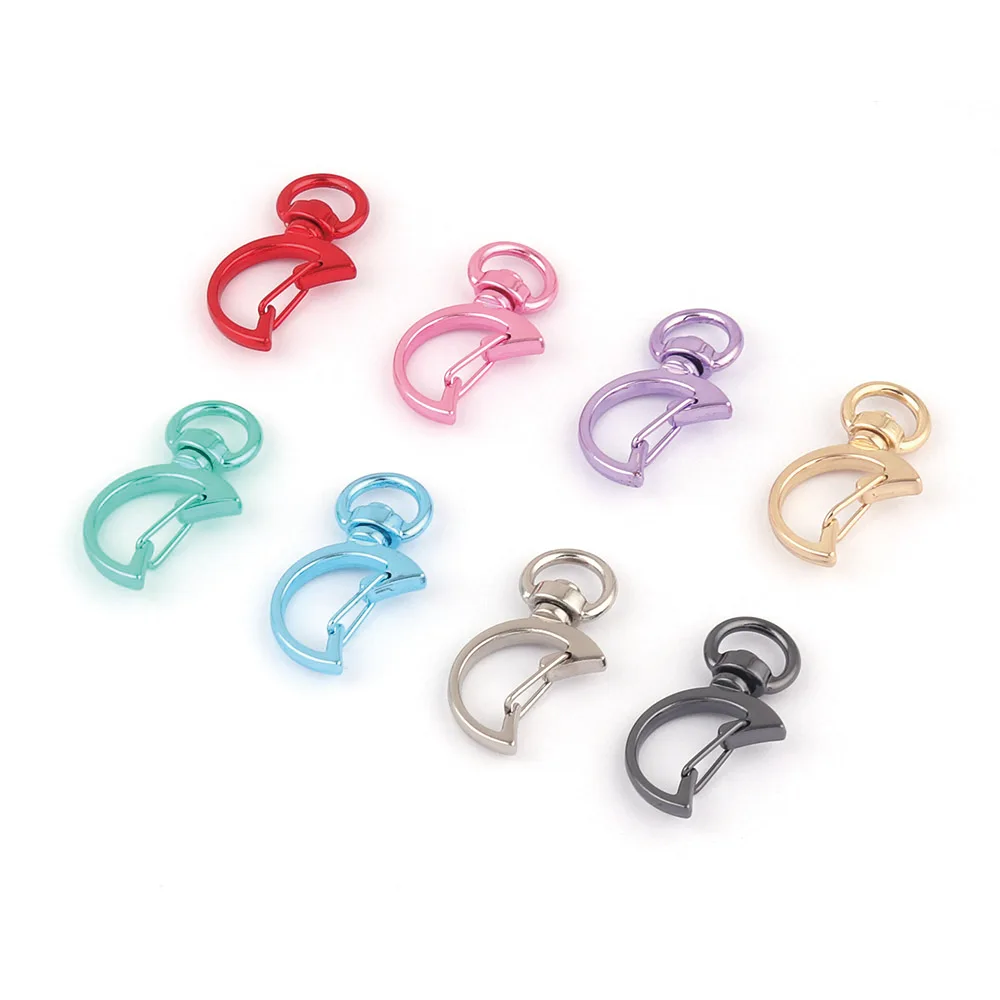 

10pcs 9mm Purple/Pink Moon Swivel Clasp Claw Swivel Snap Hook Lobster Clasp Jewelry Charm Purse Bag Handbag Clip Key Ring Clasp
