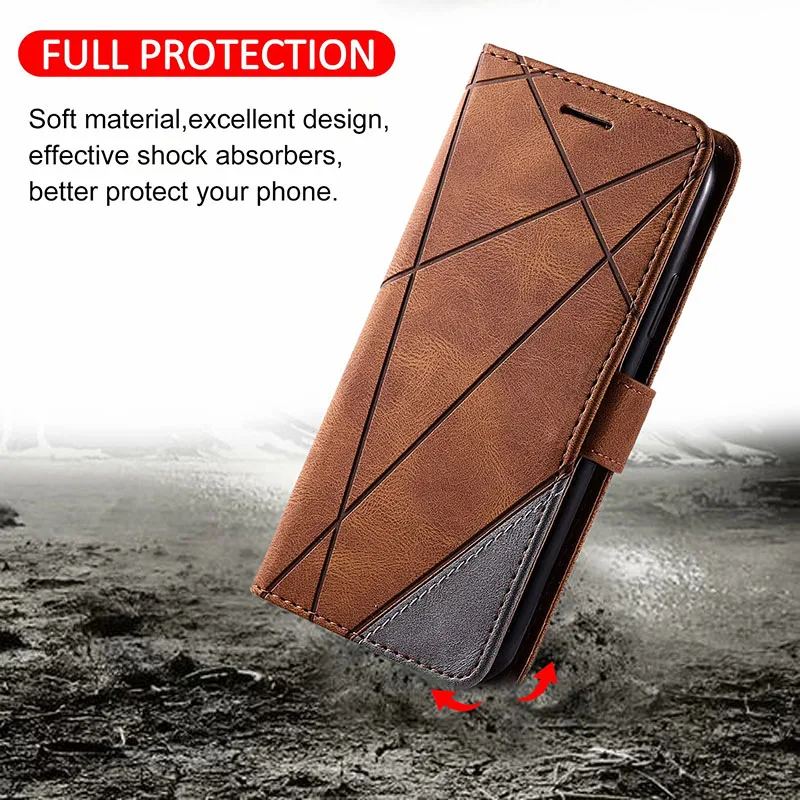 

Color Block Splice Wallet Magnet Flip Cover Leather Case For Huawei P40 P30 Pro P40 P30 P20 Lite P40 P30 Mate 20 30 P Smart 2019