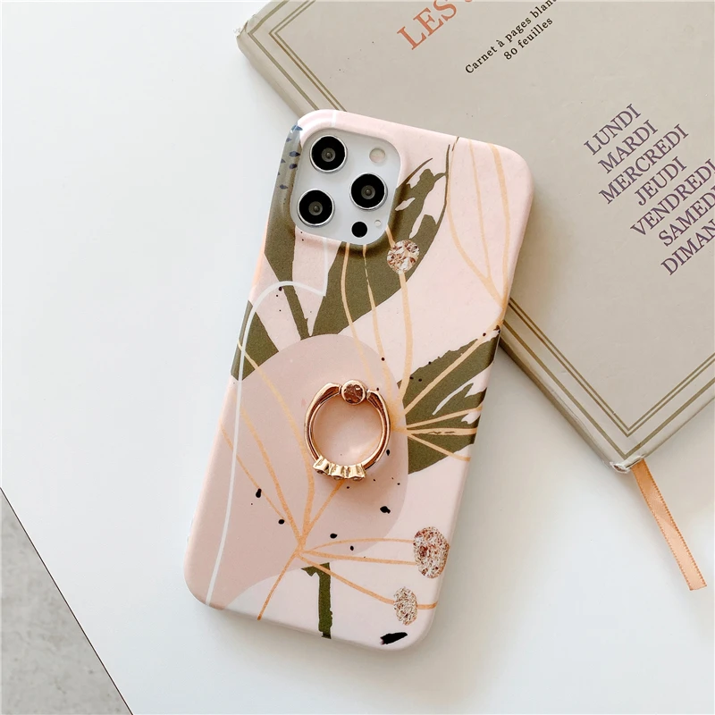 

Luxury painted oil painting ring holder soft case for iphone 12 Pro Max 12 MiNi 11 Pro Max X XR XS Max 7 8 plus SE 2020 cover