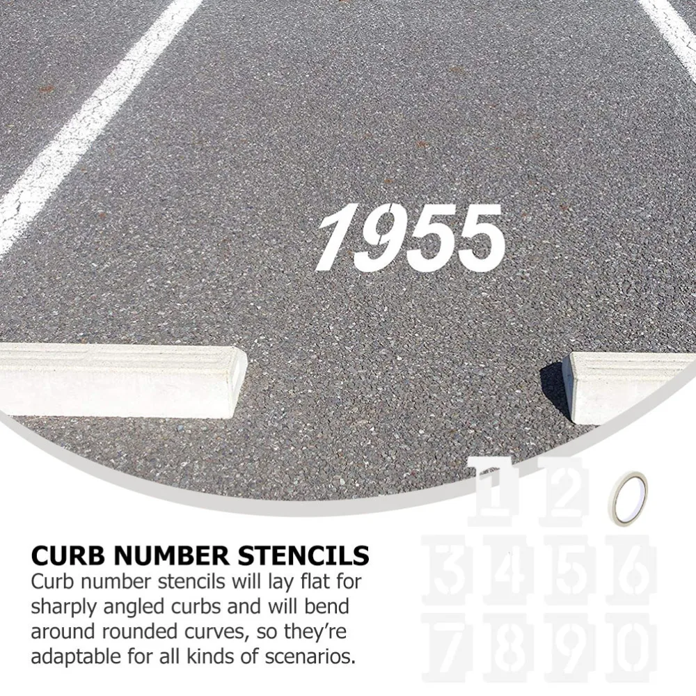 

2 Sets 0-9 Number Stencils Spray Stencils Curb Stencil Kit for Address Painting