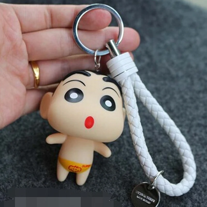 

Japan PVC Cartoon Chibi Maruko Shinchan Manual Keychain Car Bag Pendant Doll Keyring