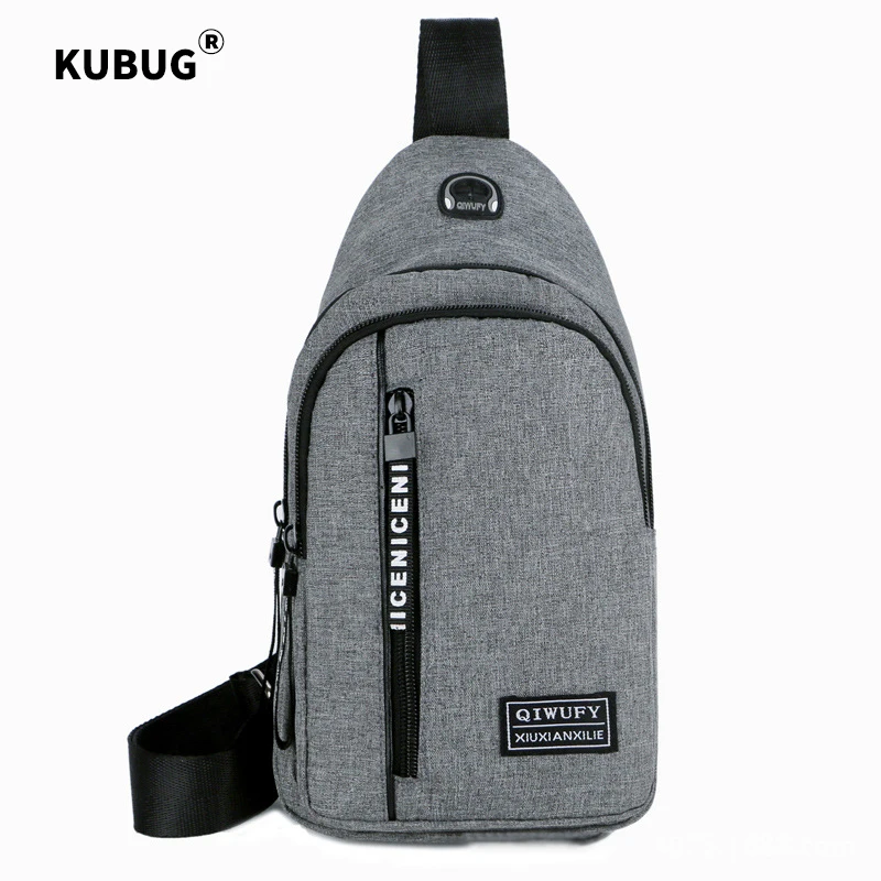 New KUBUG Men Chest Pack Leisure USB Charging Crossbody Bag Man Outdoor Multifunction Shoulder Bag