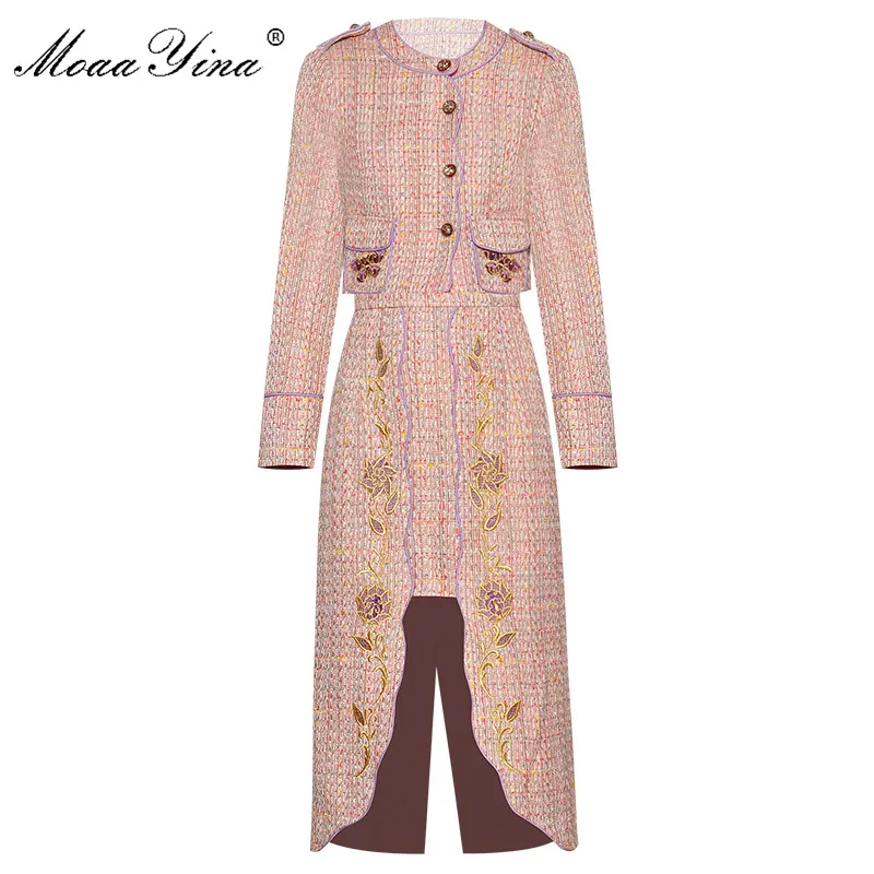 Женский дизайнерский комплект из двух предметов MoaaYina куртка с длинным рукавом и