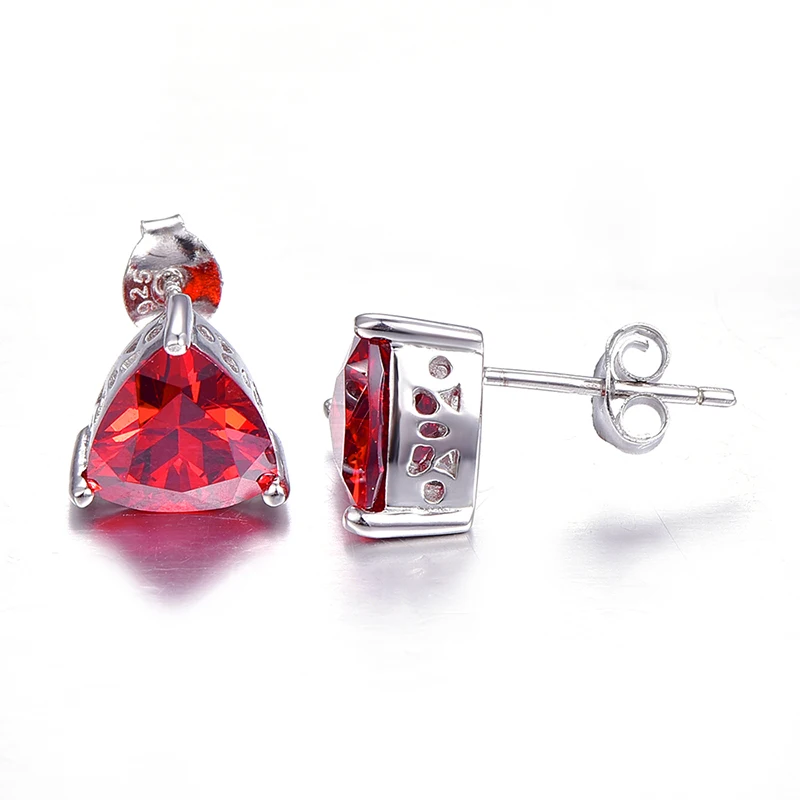 5.85ct натуральный гранат треугольные серьги Fire Mystic Topaz серьги-гвоздики из