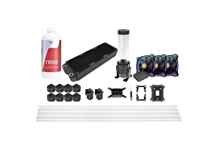 

Thermaltake Ice core 360-D5 hard tube water cooling set(D5 water pump/64mm thin/300ml water tank/pure copper micro channel)