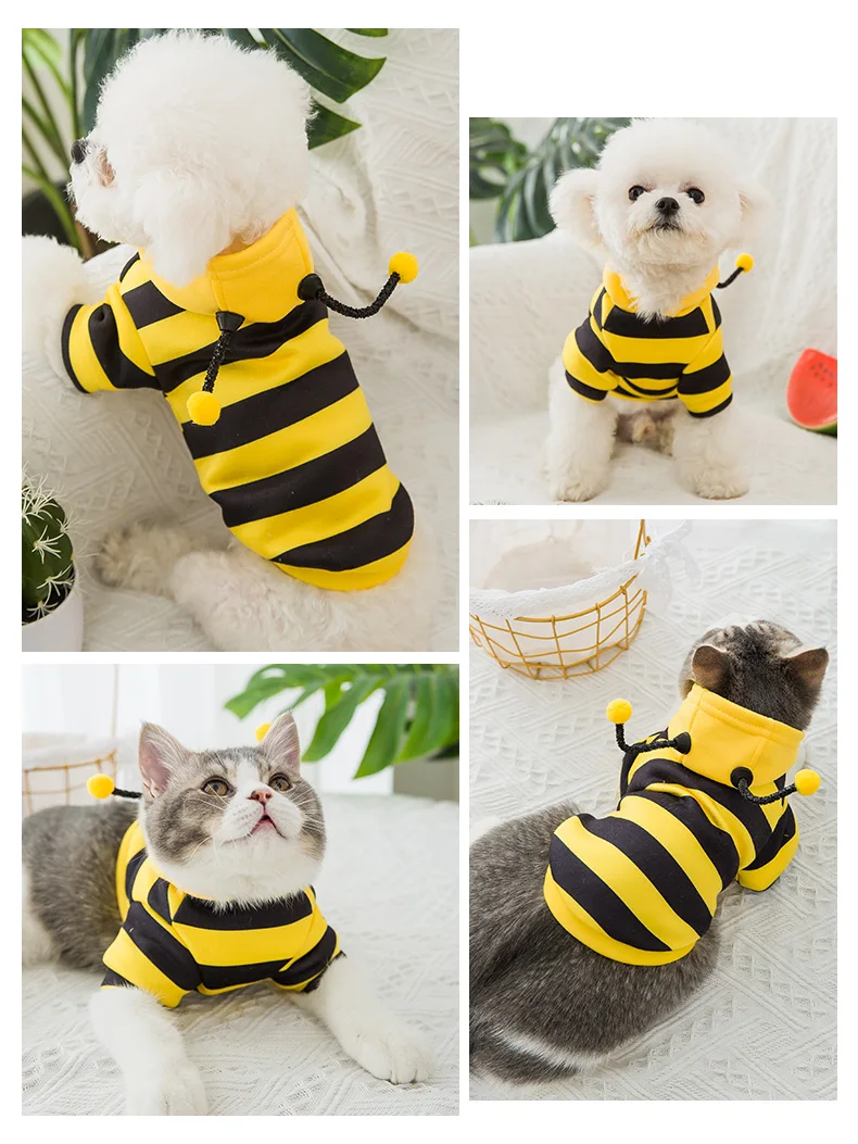 

CX Summer Dog Bee Clothes Pet Small Puppies Cute Hooded Spring and Summer Thin