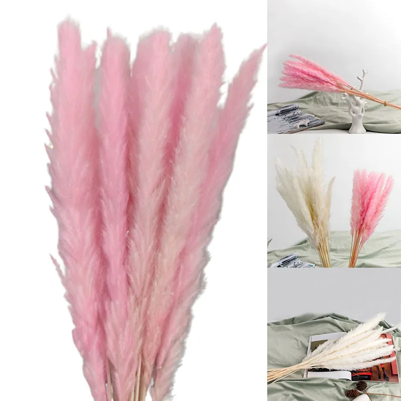 

15PCS Artificial Decorations Natural Dried Pampas Grass Reed Flower Bunch Wedding Bouquet Decors For Home Living Room Decoration