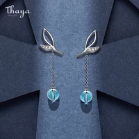 thaya original brand design s925 silver needles earring plated 18k gold zircon stud for young fashion girl fine jewelry gift