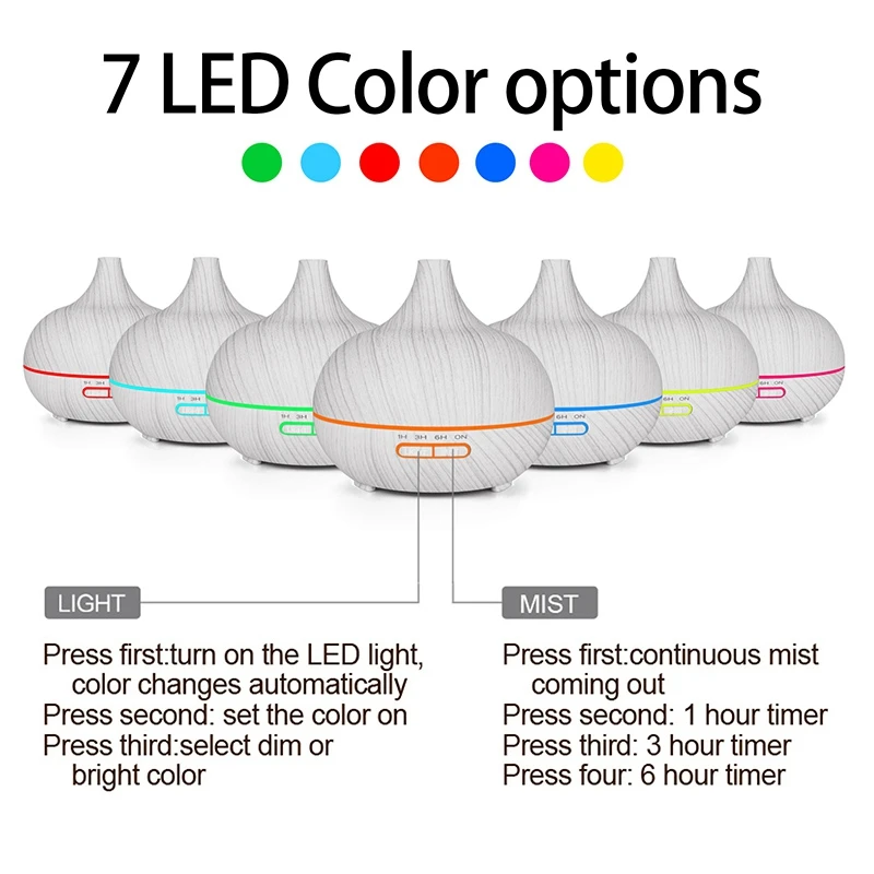 400 мл Ультразвуковой Электрический увлажнитель воздуха Арома масло диффузор