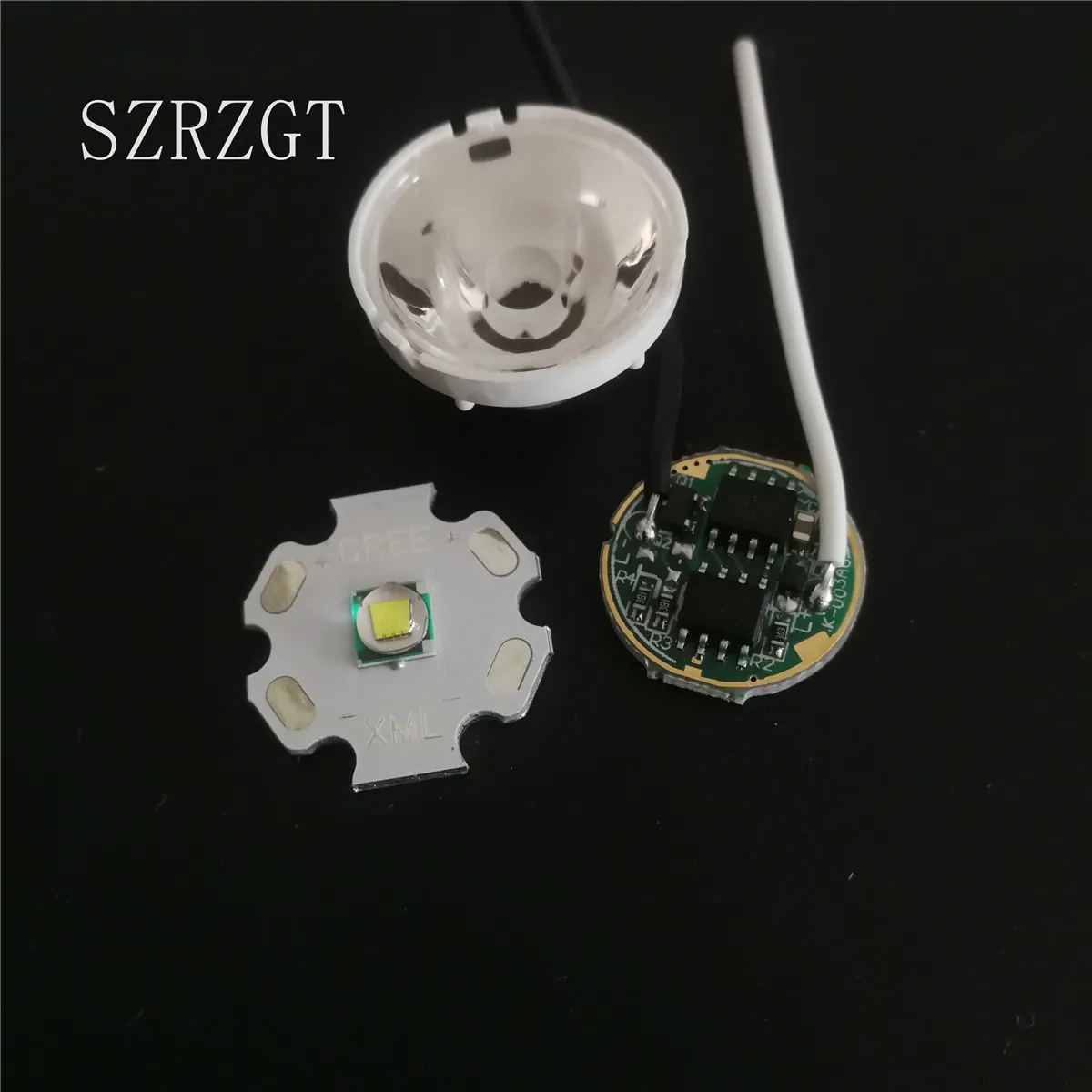 1 комплект Cree XM-L светодиодный T6 Белый свет+ Драйвер 3,7 V+ объектив с держателем основания