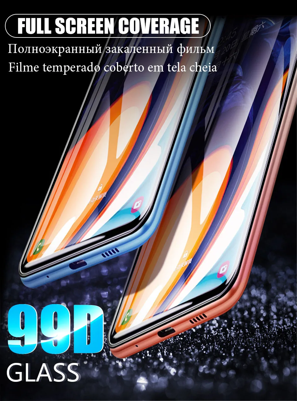 Закаленное защитное Стекло пленка для самсунг samsung Galaxy A50 A70 Примечание 10 плюс 8 9 99D полный изогнутая Защитная пленка для экрана для samsung A80 A20E A30 A20 стекло на самсунг с уровнем твердости 9H смартфон