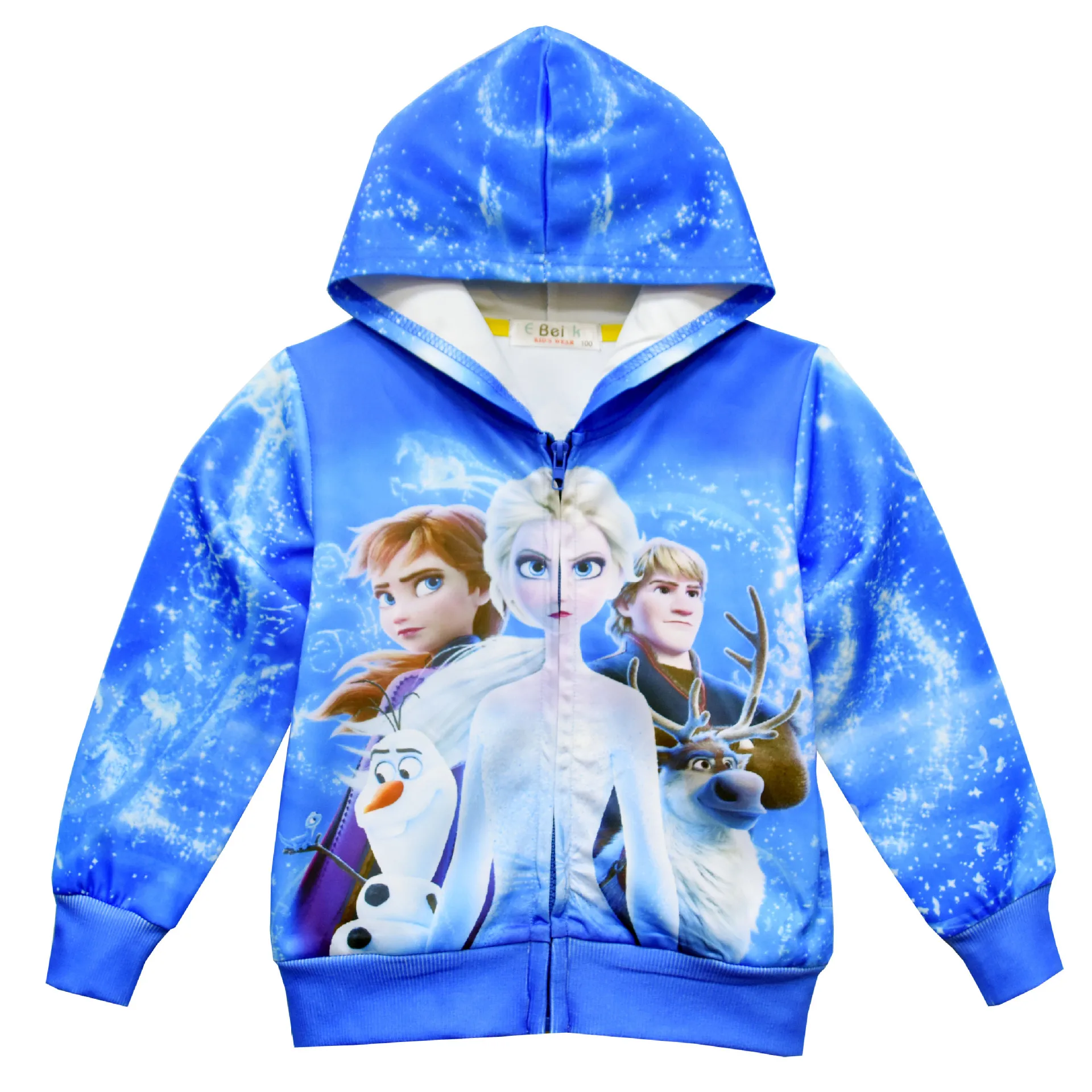 

Disney Children's Hoodie Frozen Aisha Princess Girls Jacket Zipper girls coats kids clothing
