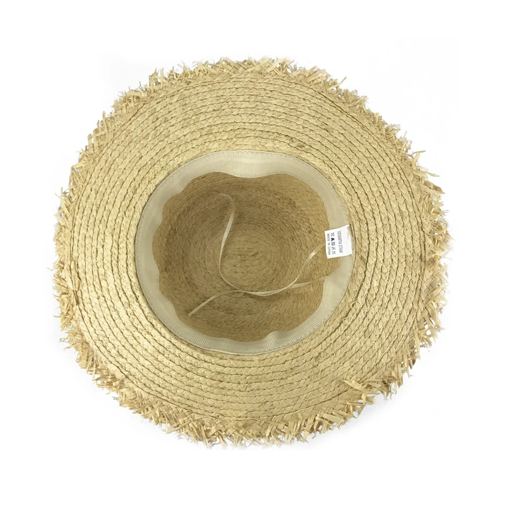 

YY Nature Raffia Straw Sunhat for Women Summer Beach Cap Ragged Brim Panama Lady Tea Party Sun Visor Hats SH20015
