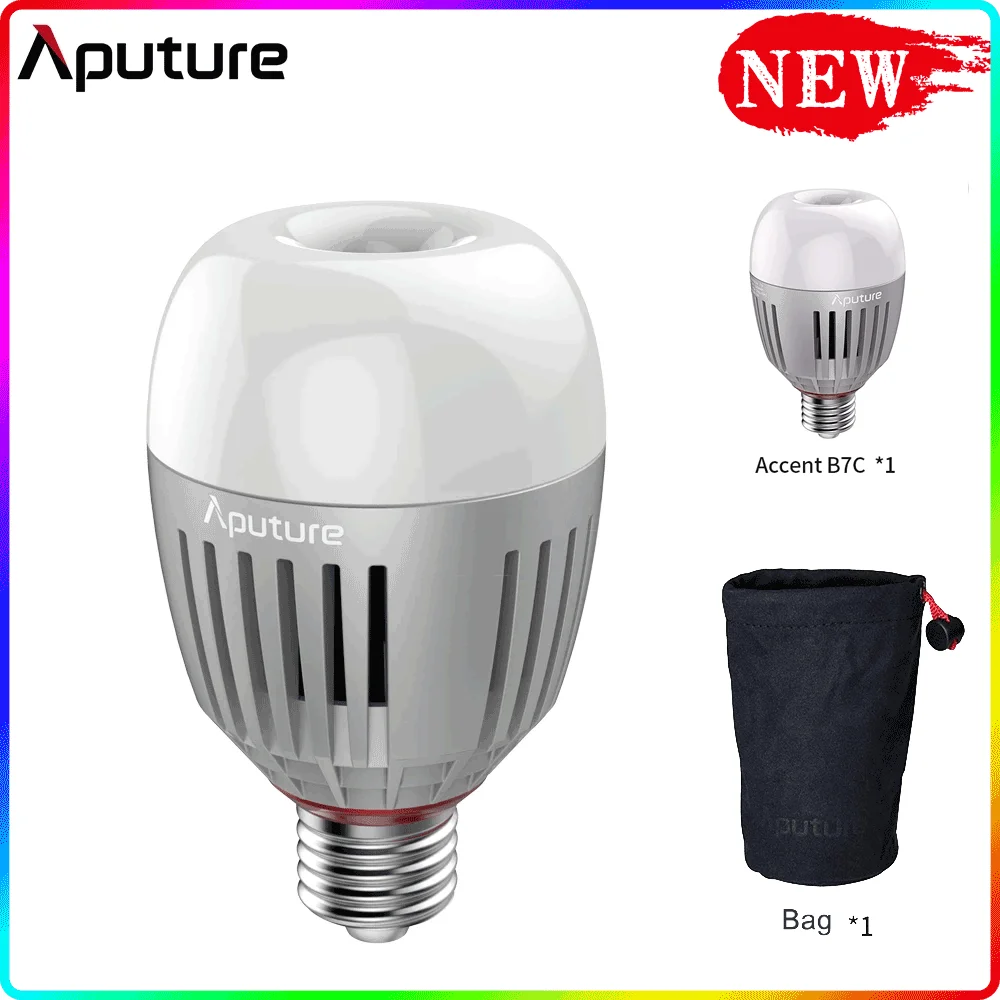 Aputure B7C 7 Вт RGBWW светодиодная умная лампа освещение для фотосъемки 2000K-10000K
